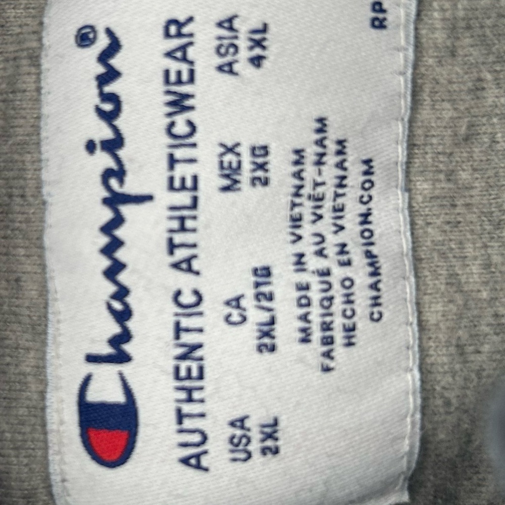 Champion sweatsuits Hoodie is a 2XL fits more like an XL Pants is a size L